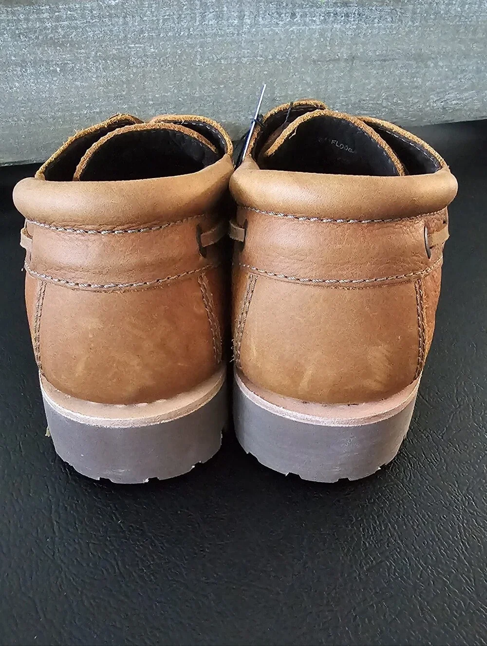 Flag LTD Leather Men's Tan Leather Boat Shoes - Lace-Up Casual Size 8 11.5 & 13M